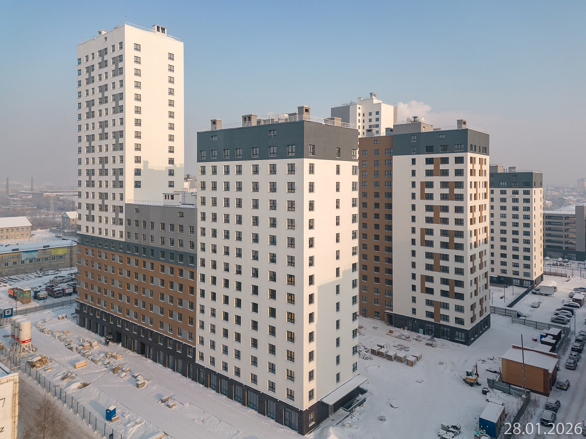 Ход строительства прогресс-кварталов «Перемены» — январь 2026