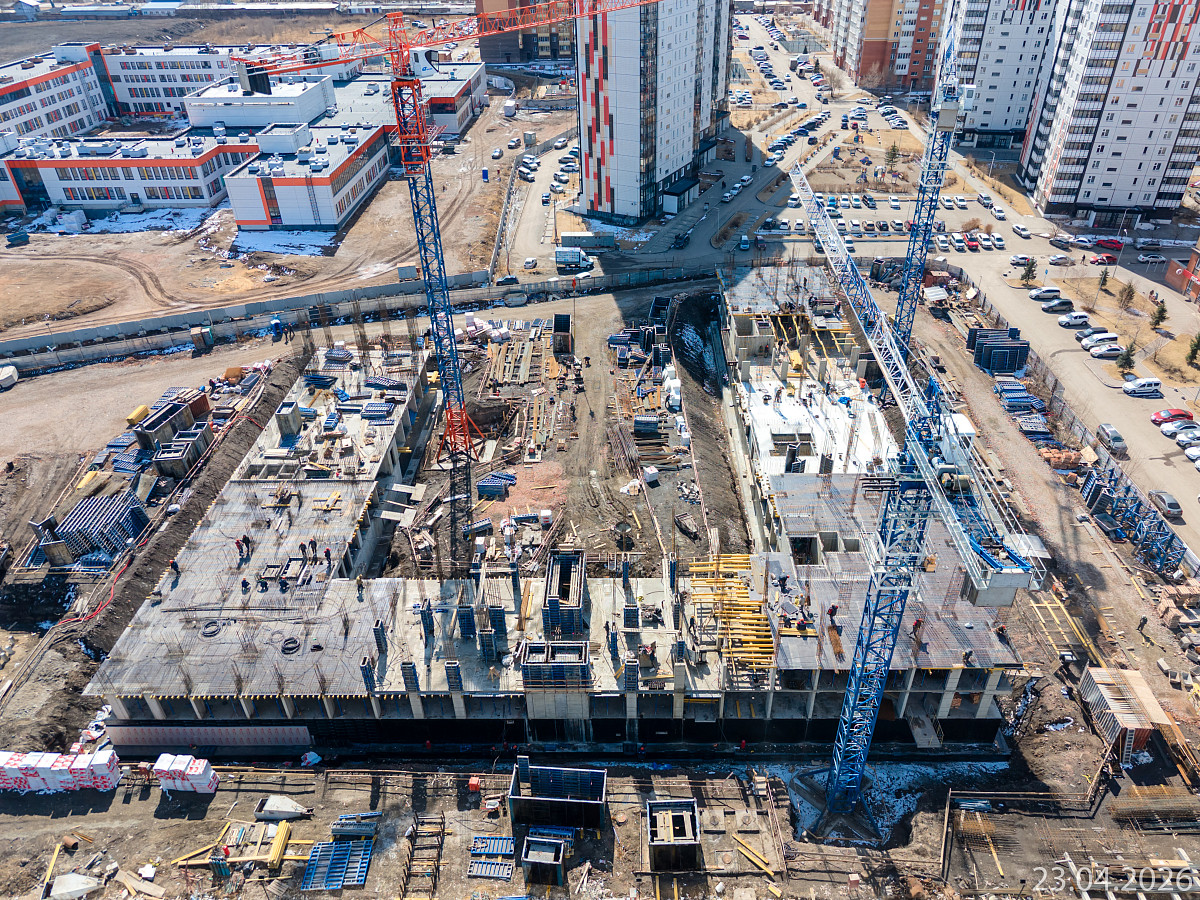 Ход строительства прогресс-кварталов «Перемены» — апрель 2026