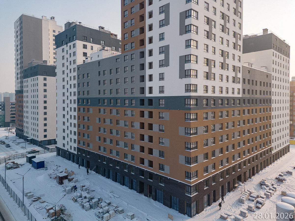 Ход строительства прогресс-кварталов «Перемены» — январь 2026